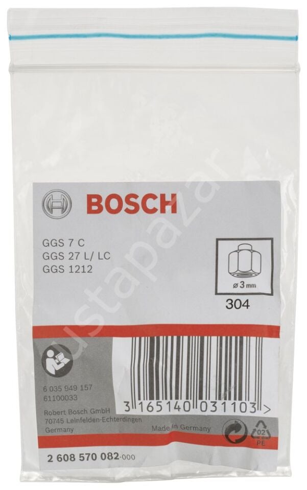 Bosch - GGS 7C-27 L/C Sıkma Somunlu Penset 3 mm 2608570082