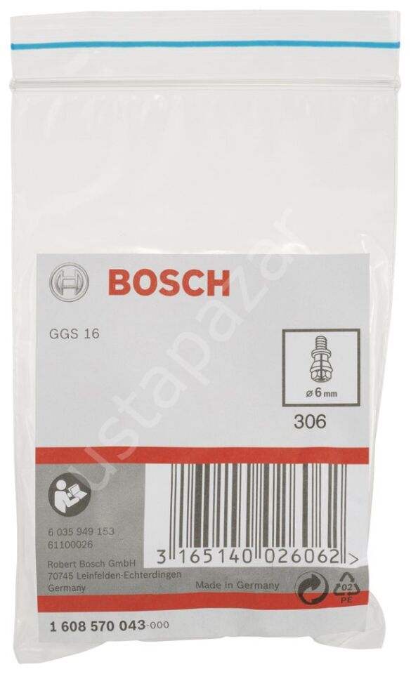 Bosch - GGS 16 Sıkma Somunlu Penset 6 mm 1608570043