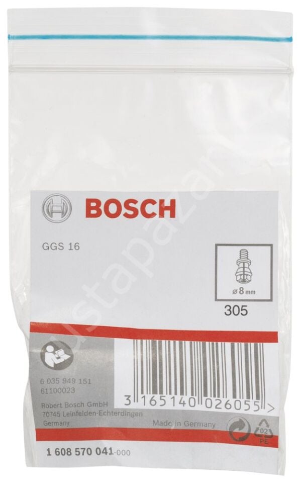 Bosch - GGS 16 Sıkma Somunlu Penset 8 mm 1608570041