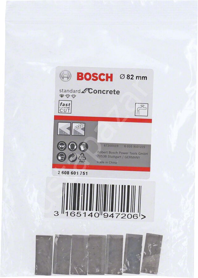 Bosch - Standard Seri Sulu Elmas Karot Ucu Segmanı 82mm 1 1/4'' 7'li 2608601751