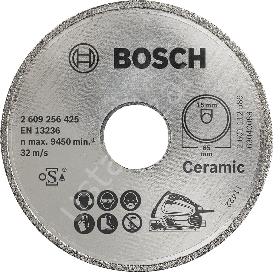 Bosch - Seramik İçin PKS 16 Multi Uyumlu Elmas Kesme Diski 65 x 15mm 2609256425