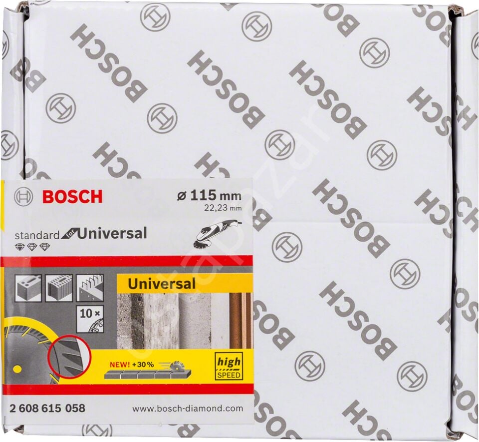 Bosch - Standard Seri Genel Yapı Malzemeleri İçin Elmas Kesme Diski 115 mm 10'lu Paket 2608615058