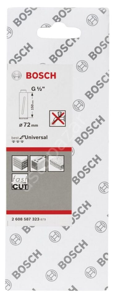 si G 1/2'' Girişli Kuru Karot Ucu 72*150 mm 2608587323