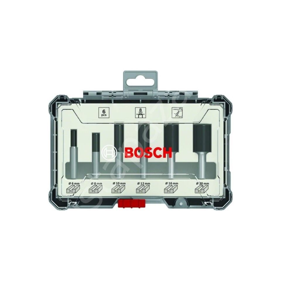 Bosch - Profesyonel 6 Parça Düz Freze Ucu Seti 8 mm Şaftlı 2607017466