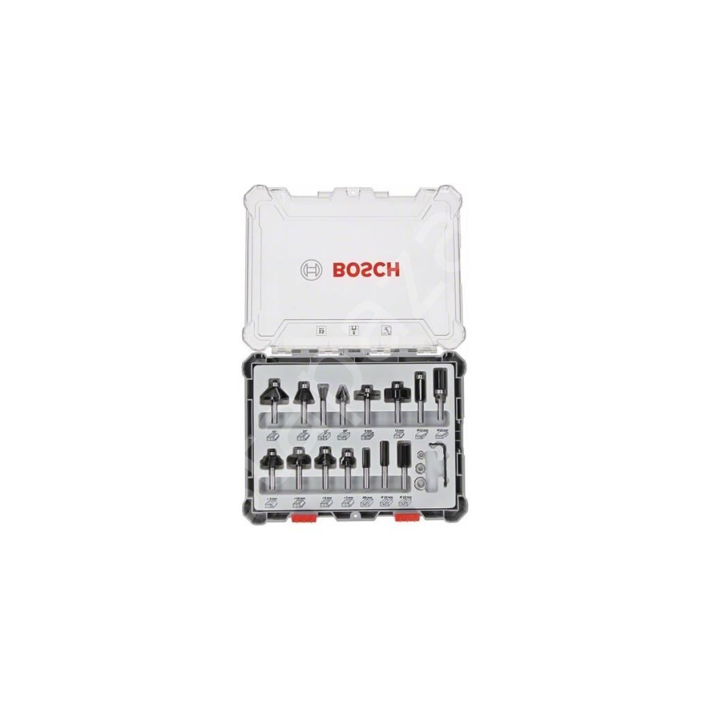 Bosch - Profesyonel 15 Parça Karışık Freze Ucu Seti 8 mm Şaftlı 2607017472