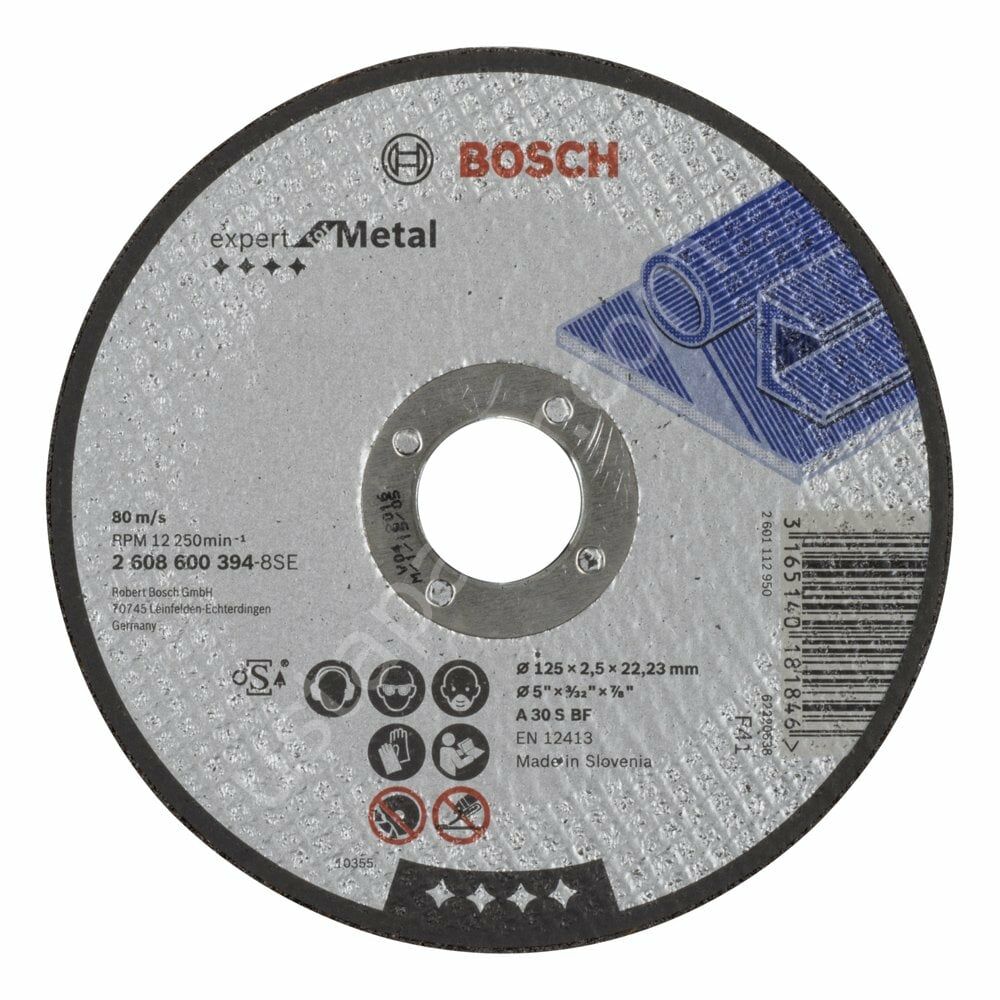 Bosch - 125*2,5 mm Expert Serisi Düz Metal Kesme Diski (Taş) 2608600394