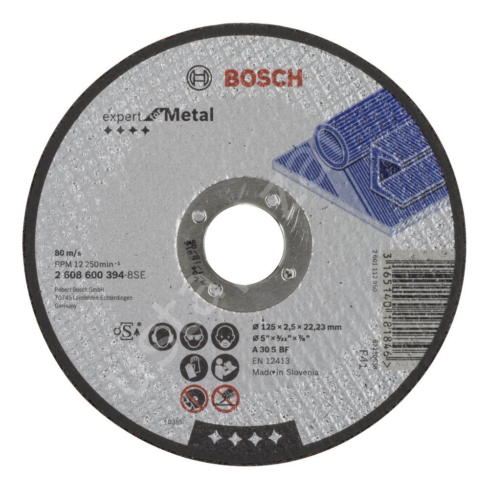 Bosch - 125*2,5 mm Expert Serisi Düz Metal Kesme Diski (Taş) 2608600394