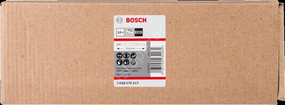 Bosch - Ekonomik Seri Sivri Keski SDS-Plus 250 mm 10'lu 2608578517