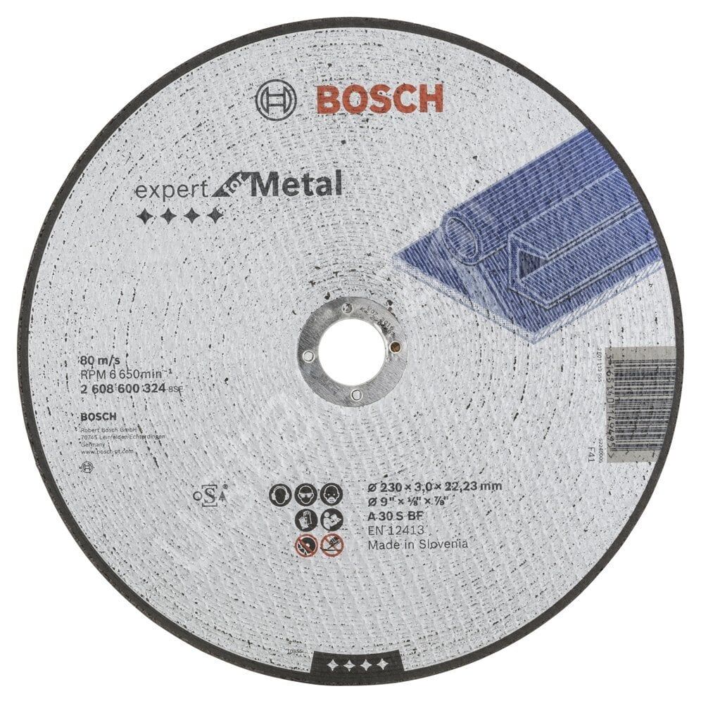 Bosch - 230*3,0 mm Expert Serisi Düz Metal Kesme Diski (Taş) 2608600324