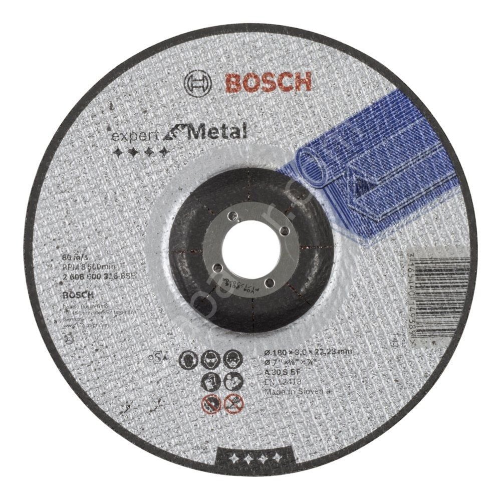 Bosch - 180*3,0 mm Expert Serisi Bombeli Metal Kesme Diski (Taş) 2608600316