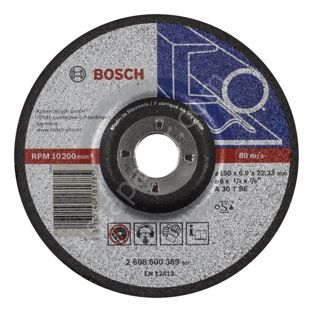 Bosch - 150*6,0 mm Expert Serisi Bombeli Metal Taşlama Diski (Taş) 2608600389