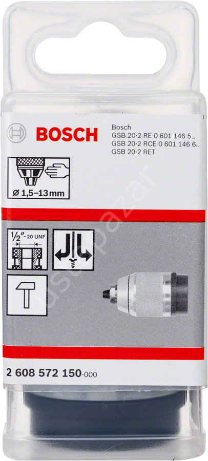 Bosch - 1/2''-20 - 1,5-13 mm Supra Mandren Krom. 2608572150