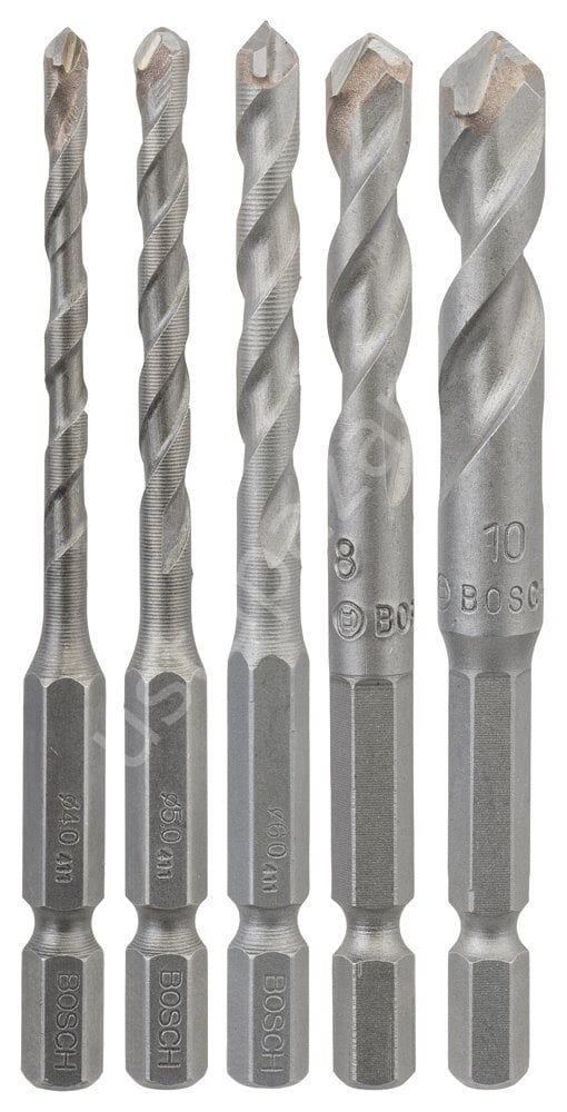 Bosch - Altıgen Şaftlı, HEX-9 Serisi HEX-9 Serisi Seramik için Matkap Ucu 5'li Set 4-5-6-8-10 mm 2608589528
