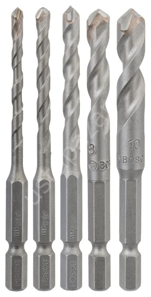Bosch - Altıgen Şaftlı, HEX-9 Serisi HEX-9 Serisi Seramik için Matkap Ucu 5'li Set 4-5-6-8-10 mm 2608589528