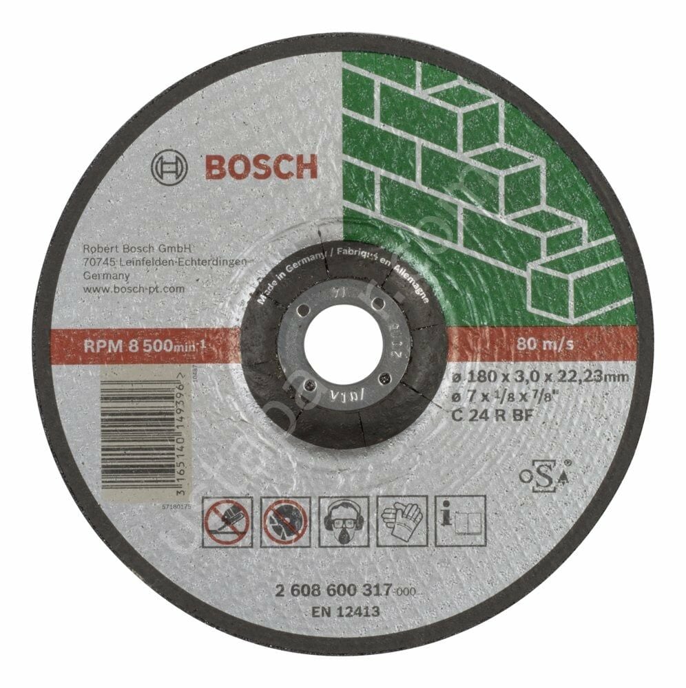 Bosch - 180*3,0 mm Expert Serisi Bombeli Taş Kesme Diski (Taş) 2608600317