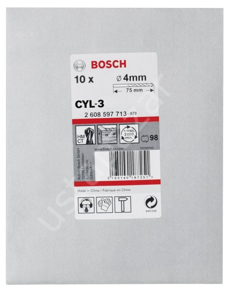 Bosch - cyl-3 Serisi, Beton Matkap Ucu 4*75 mm 10'lu Paket 2608597713