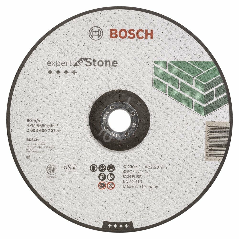 Bosch - 230*3,0 mm Expert Serisi Bombeli Taş Kesme Diski (Taş) 2608600227