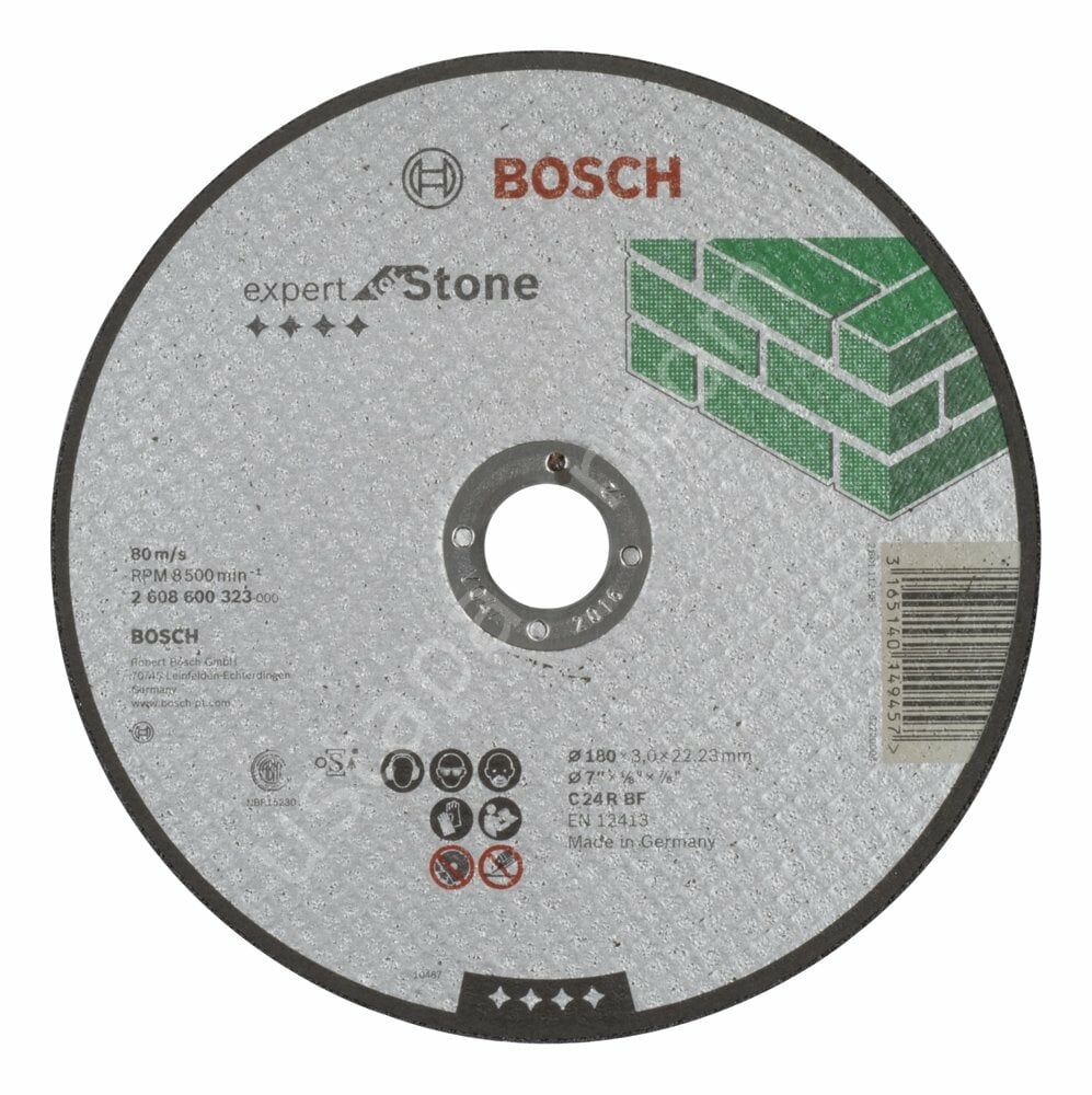Bosch - 180*3,0 mm Expert Serisi Düz Taş Kesme Diski (Taş) 2608600323