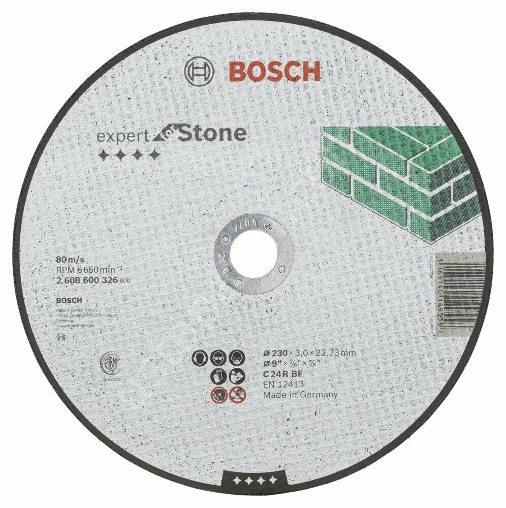 Bosch - 230*3,0 mm Expert Serisi Düz Taş Kesme Diski (Taş) 2608600326