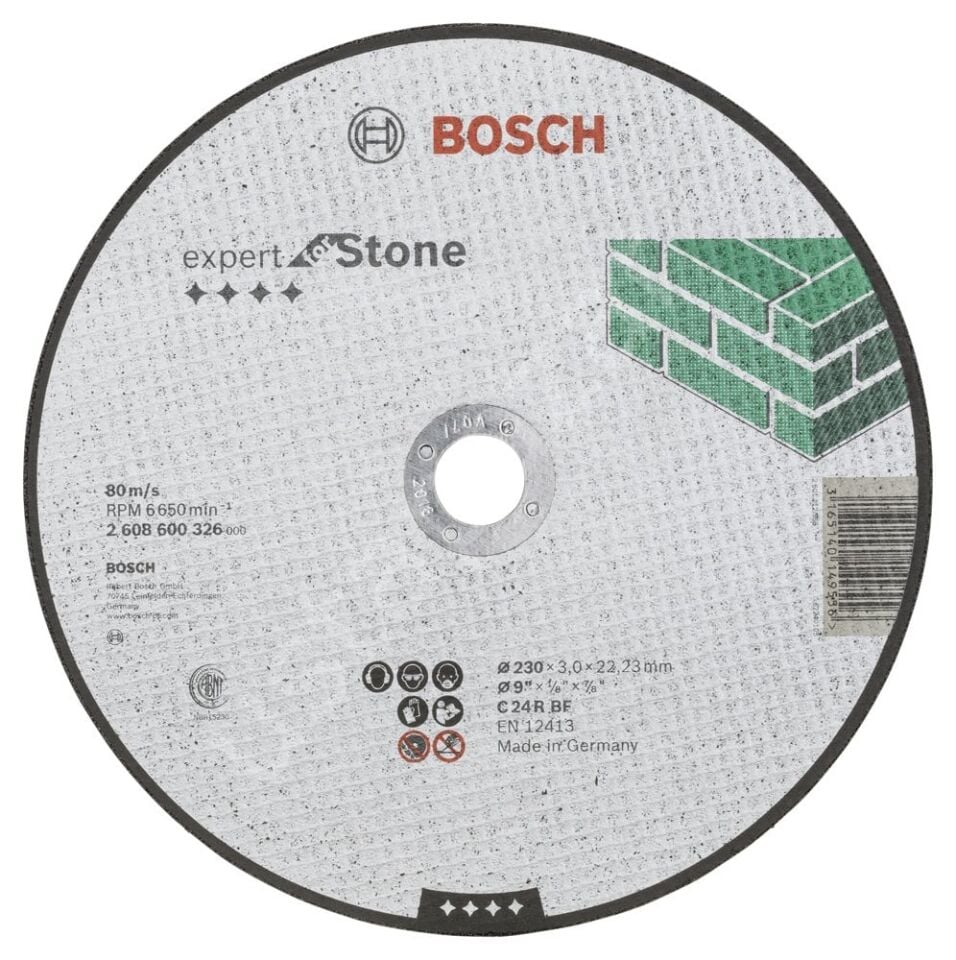 Bosch - 230*3,0 mm Expert Serisi Düz Taş Kesme Diski (Taş) 2608600326