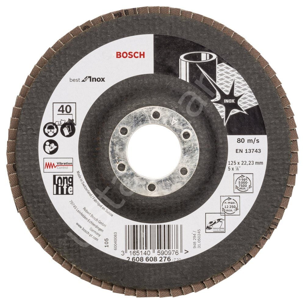 Bosch - 125 mm 40 Kum Best Serisi Inox Flap Disk 2608608276
