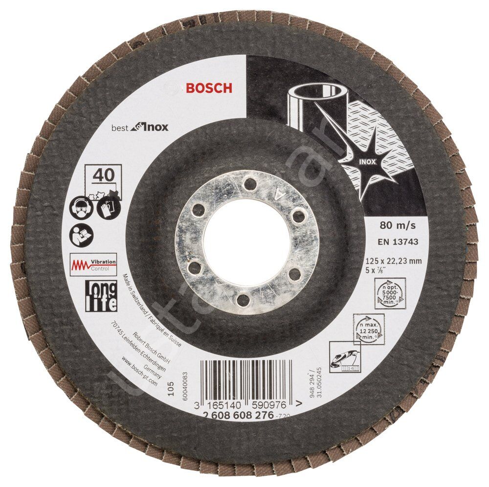 Bosch - 125 mm 40 Kum Best Serisi Inox Flap Disk 2608608276