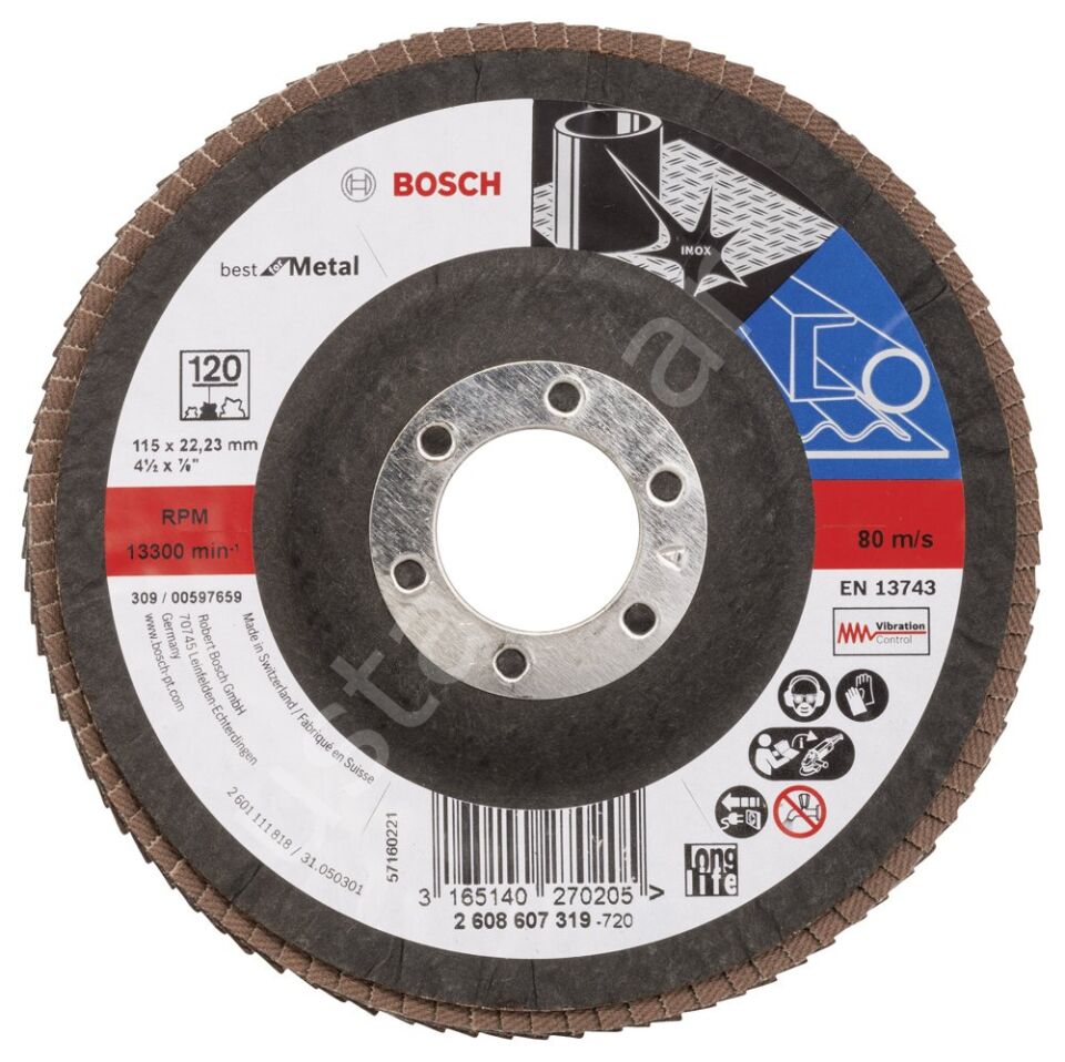 Bosch - 115 mm 120 Kum Best Serisi Metal Flap Disk 2608607319