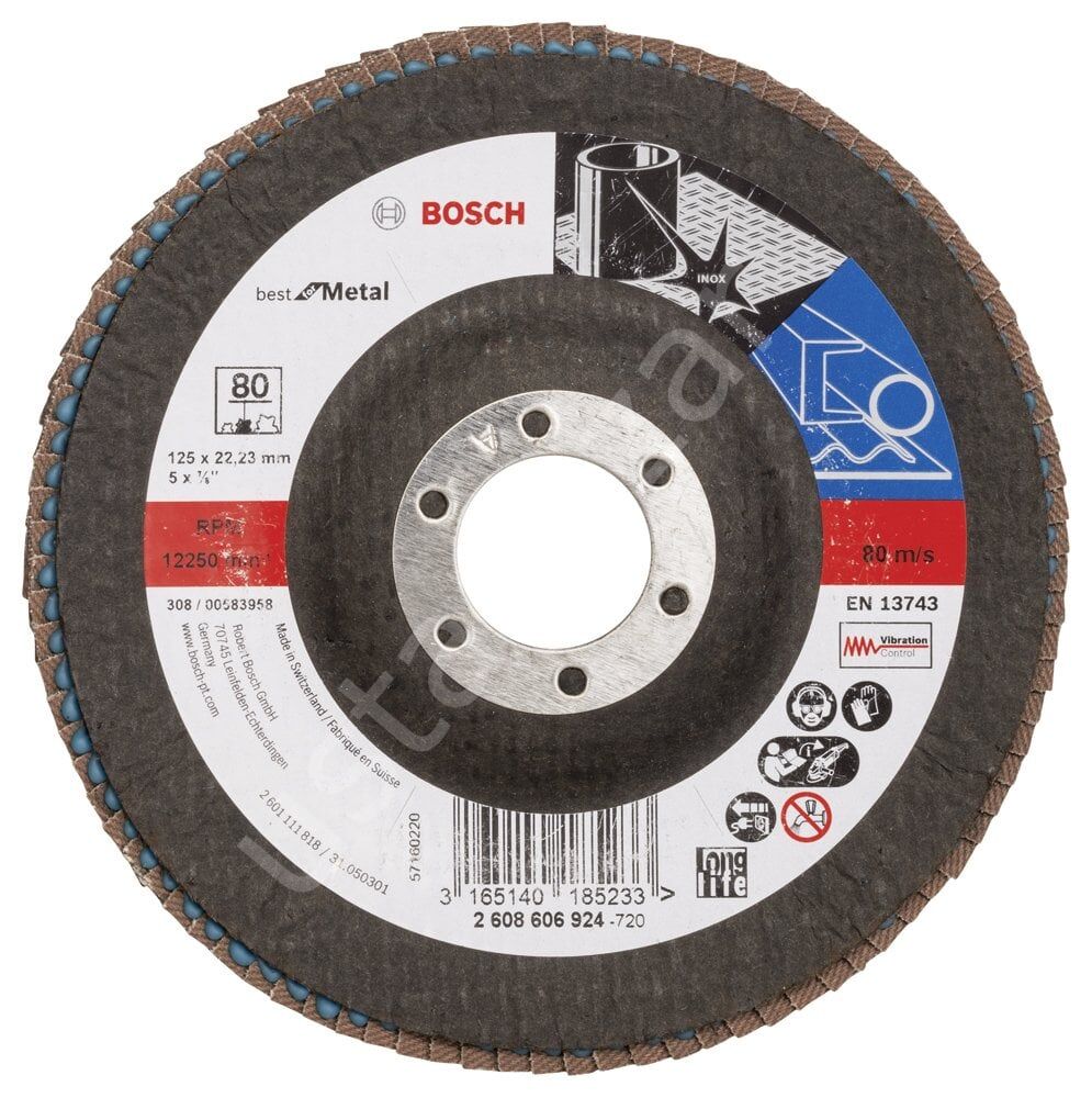 Bosch - 125 mm 80 Kum Best Serisi Metal Flap Disk 2608606924