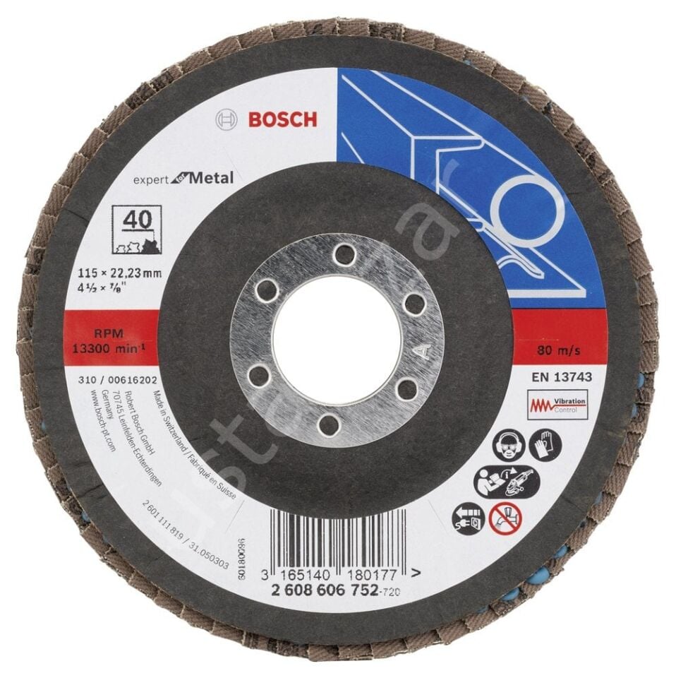Bosch - 115 mm 40 Kum Expert Serisi Metal Flap Disk 2608606752