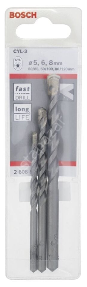 Bosch - cyl-3 Serisi, Beton Matkap Ucu 3'lü Set 5-6-8 mm 2608597709