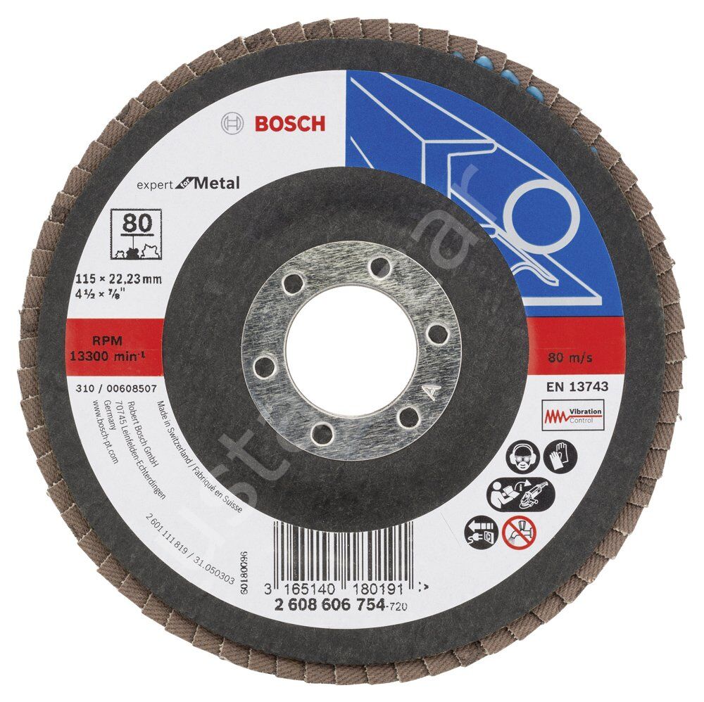 Bosch - 115 mm 80 Kum Expert Serisi Metal Flap Disk 2608606754