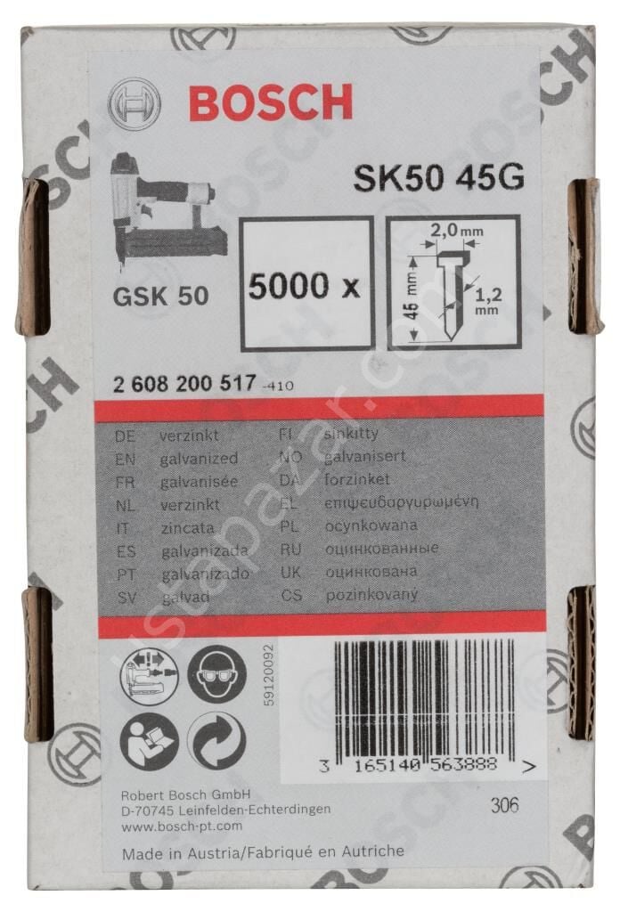 Bosch - GSK 50 Çivisi  45 mm 5000li 2608200517