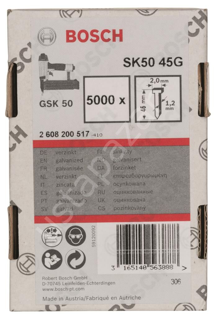 Bosch - GSK 50 Çivisi  45 mm 5000li 2608200517