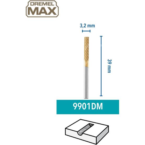 Dremel MAX Tungsten Karbit Freze 3,2mm (9901DM) 26159901DM
