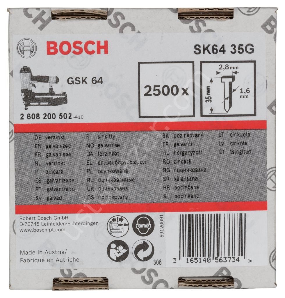 Bosch - GSK 64 Çivisi 35 mm 2500li Galvanizli 2608200502