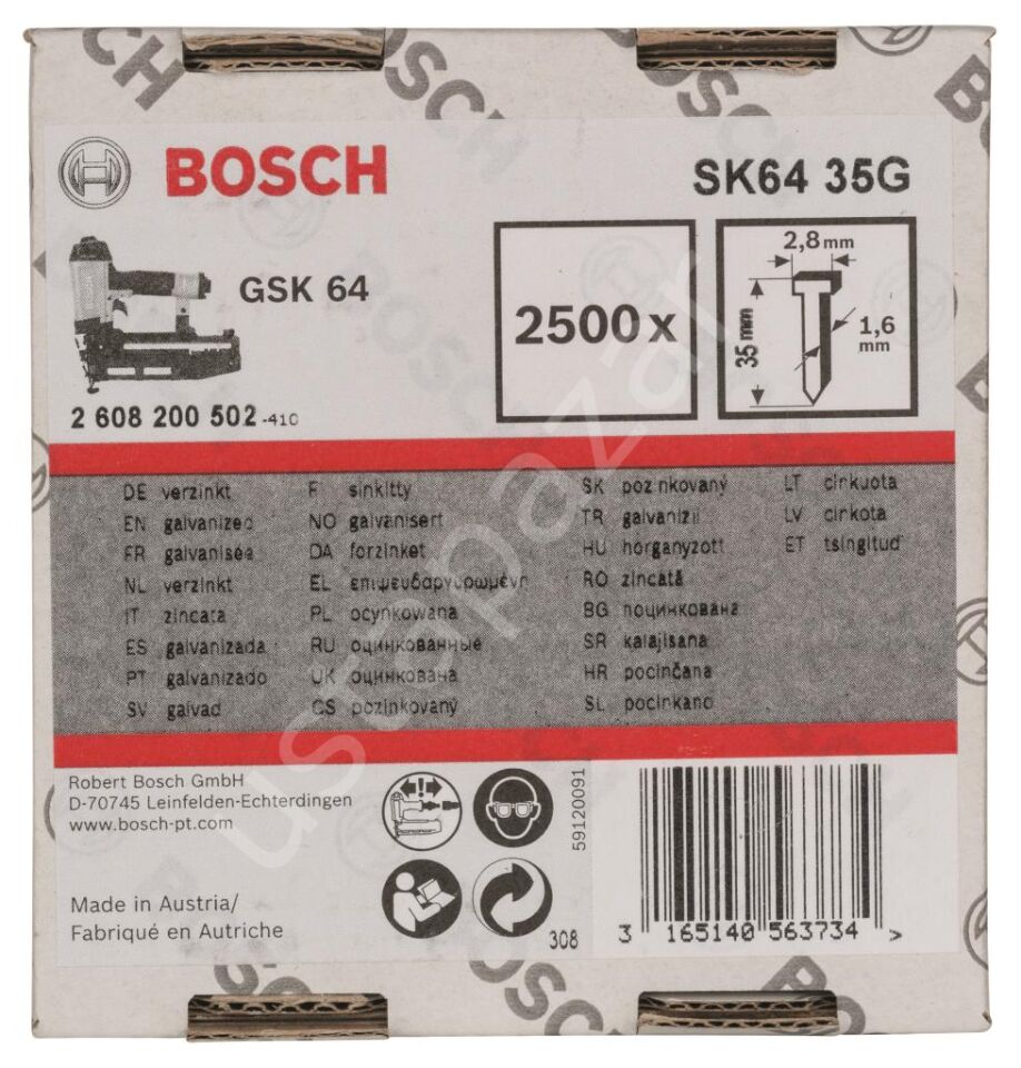 Bosch - GSK 64 Çivisi 35 mm 2500li Galvanizli 2608200502