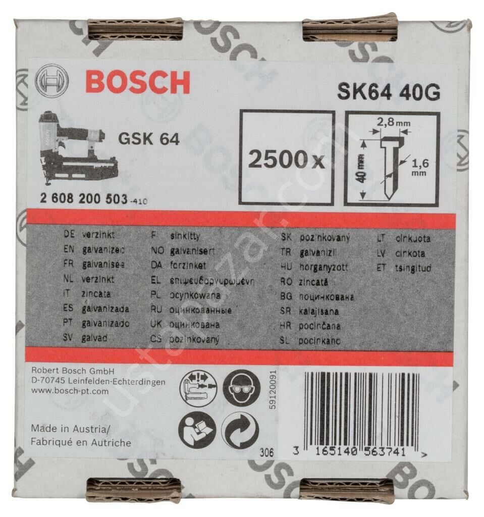 Bosch - GSK 64 Çivisi 40 mm 2500li Galvanizli 2608200503