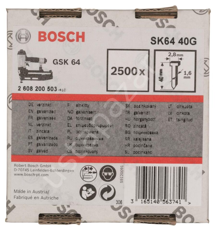 Bosch - GSK 64 Çivisi 40 mm 2500li Galvanizli 2608200503