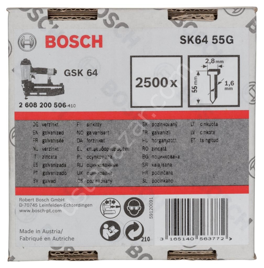 Bosch - GSK 64 Çivisi 55 mm 2500li Galvanizli 2608200506