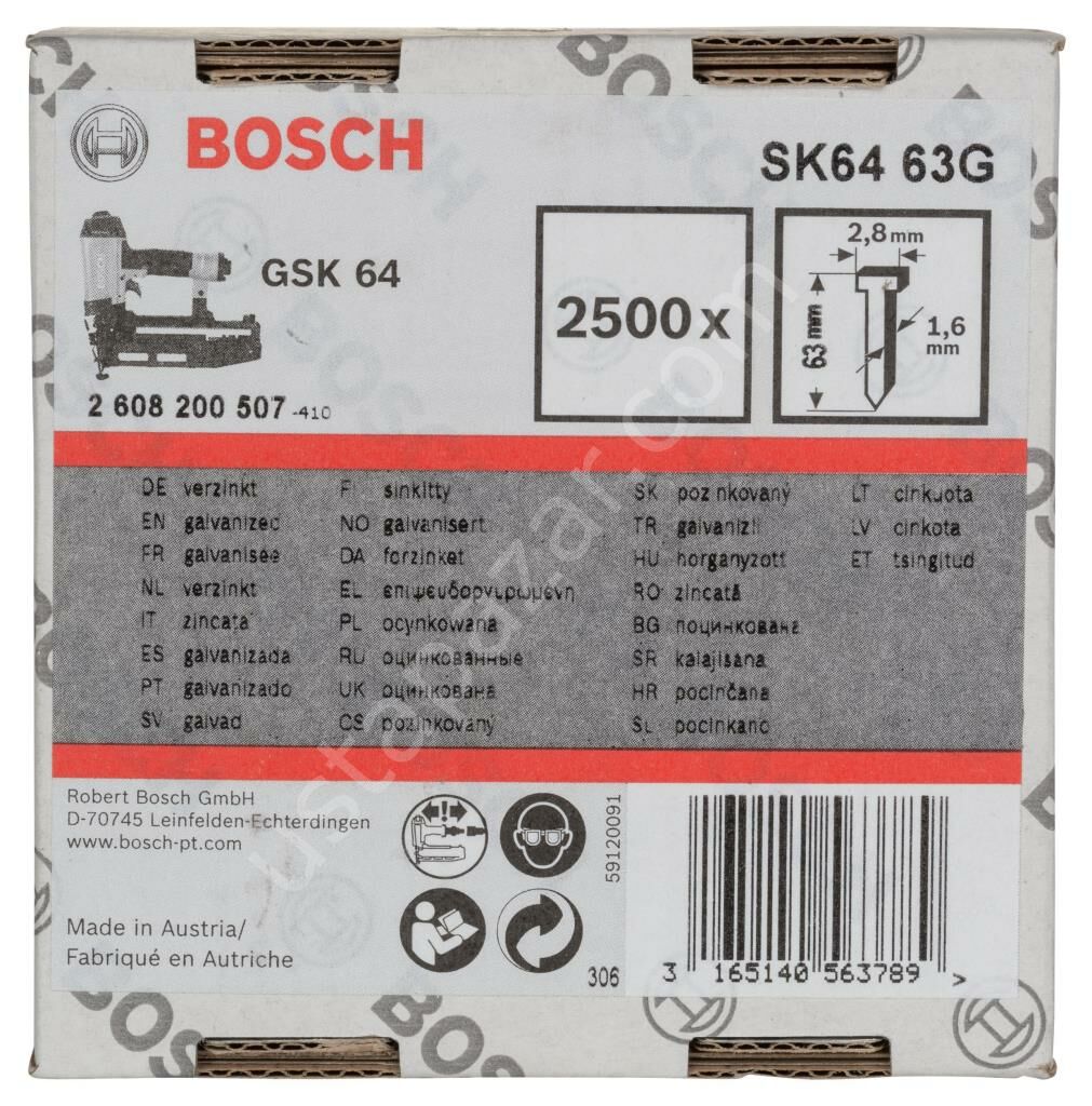 Bosch - GSK 64 Çivisi 63 mm 2500li Galvanizli 2608200507