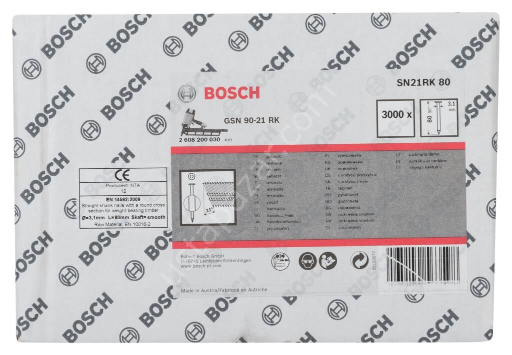 Bosch - GSN 90-21DK Çivi  80mm 3000li Düz Parlak 2608200030