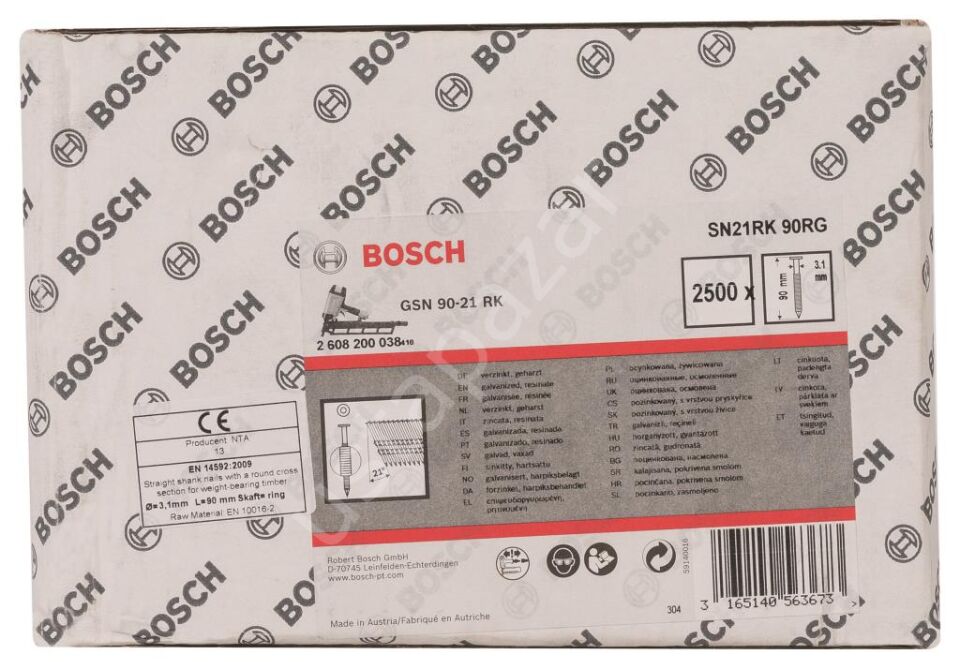 Bosch - GSN 90-21DK Çivi  90mm 2500li YivliÇinko 2608200038