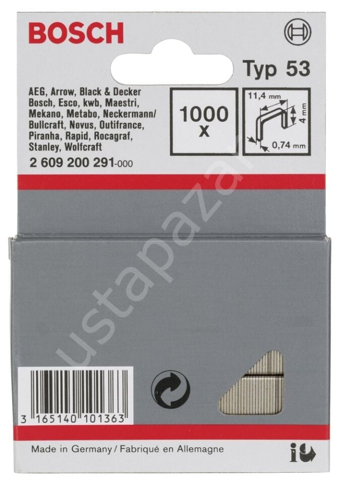 Bosch - Zımba Teli Tip 53 11,4*0,74*4 mm 2609200291