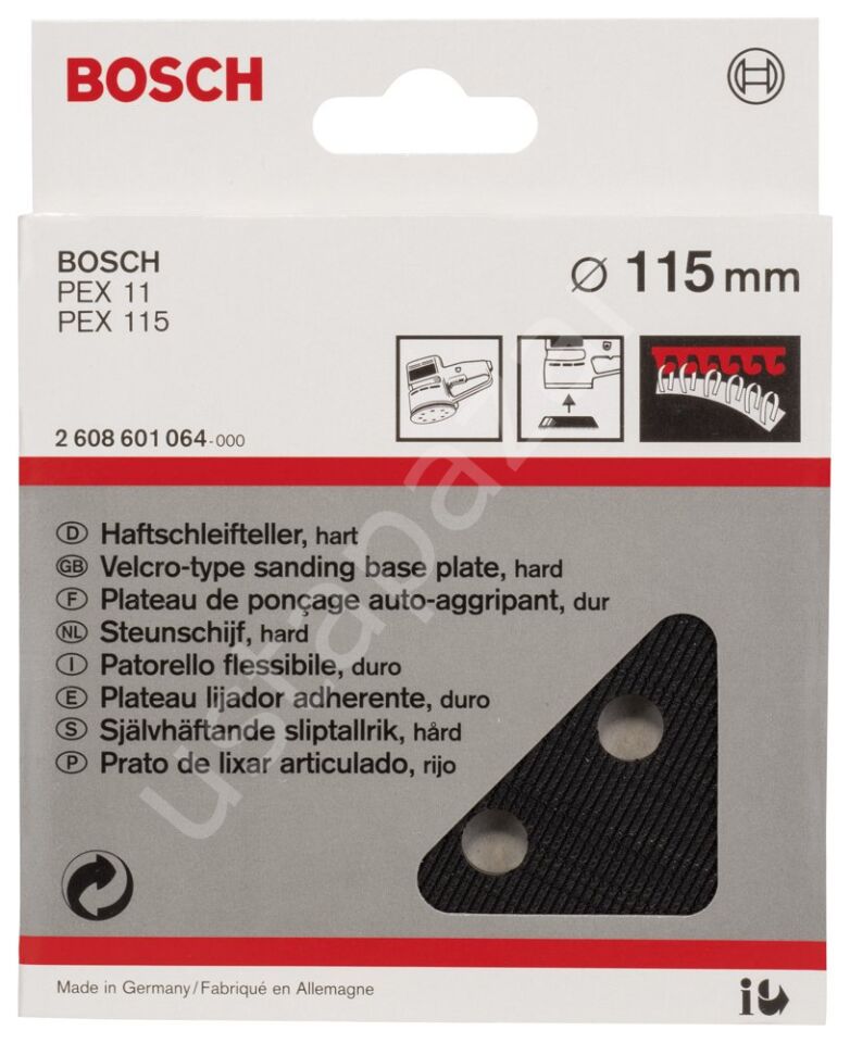 Bosch - 115 mm Zımpara Tabanı Sert (PEX) 2608601064