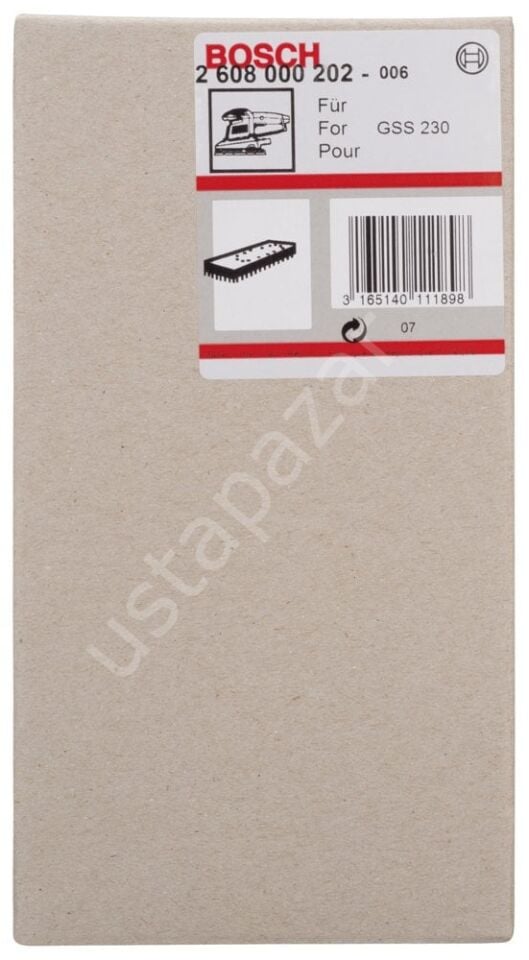 Bosch - 93*185 mm Zımpara Tabanı Standart 2608000202