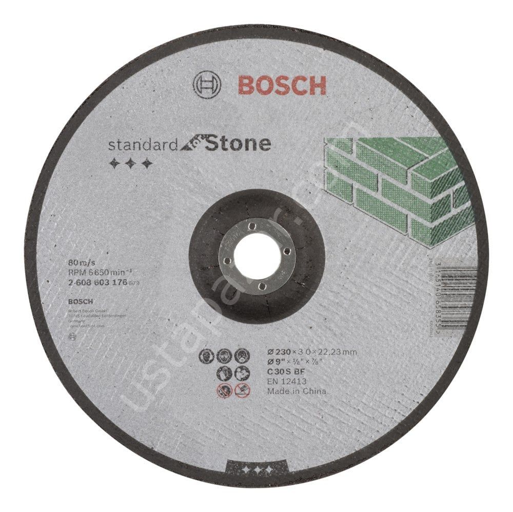 Bosch - 230*3,0 mm Standard Seri Bombeli Taş Kesme Diski (Taş) 2608603176