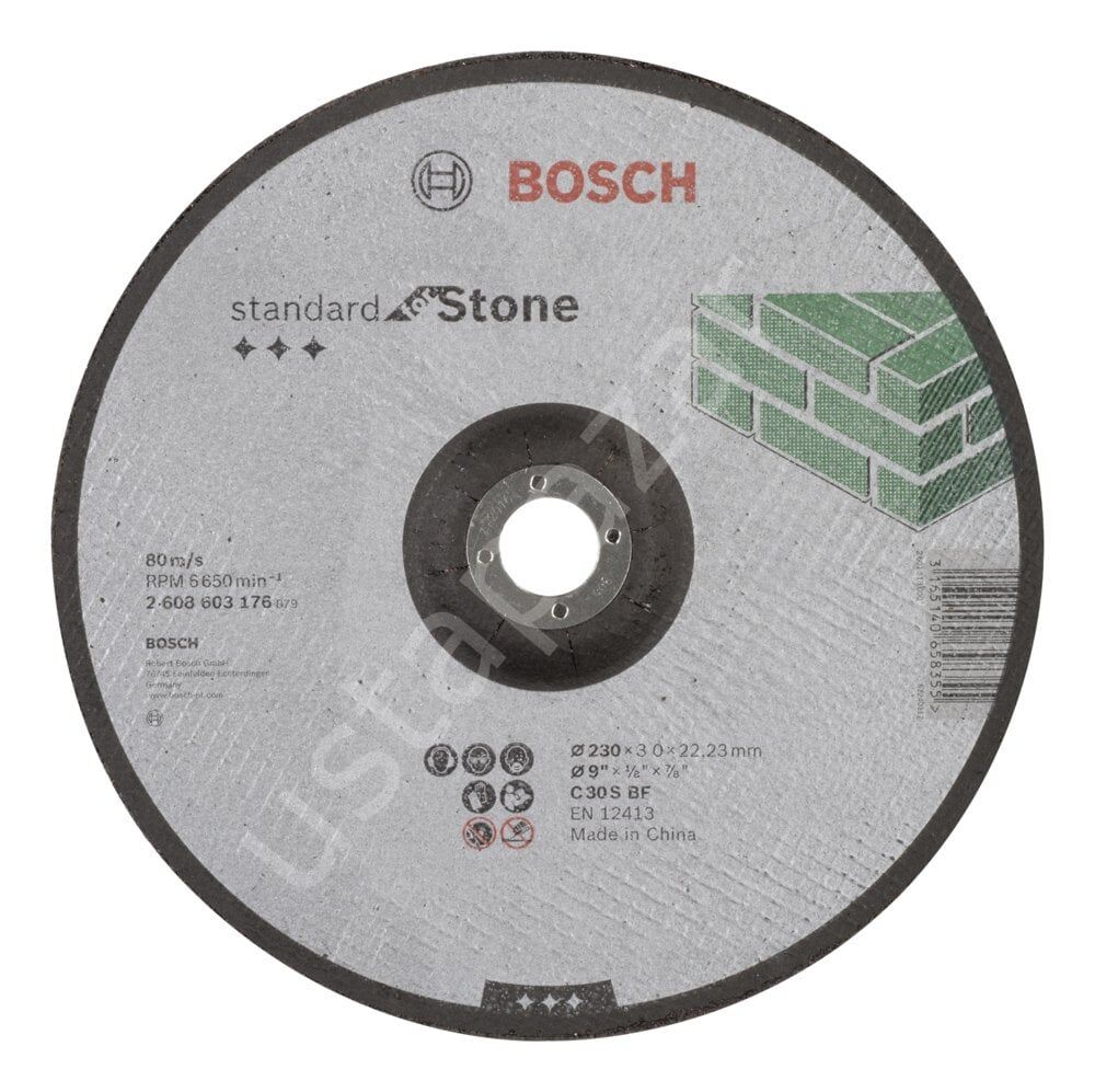 Bosch - 230*3,0 mm Standard Seri Bombeli Taş Kesme Diski (Taş) 2608603176