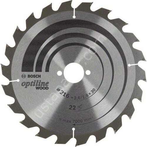 Bosch Optiline Ahşap 216 x 30 mm 22 Diş Daire Testere Bıçağı 2608838410