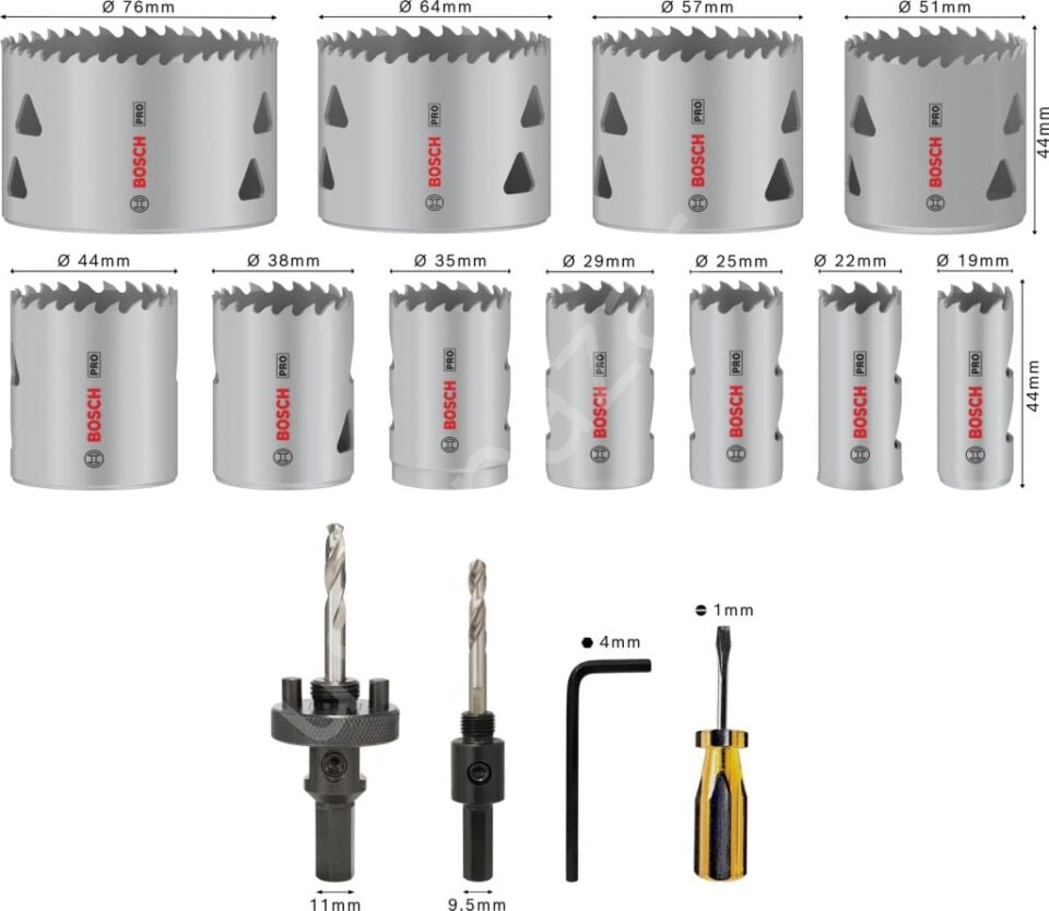 Bosch PRO Multi Material Delik Açma Testeresi Seti 17li