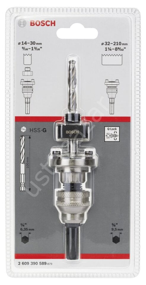 Bosch - Altıgen Şaftlı Q-Lock (Hızlı Kilitleme) Adaptörü, 14-210 mm Pançlar için 2609390589